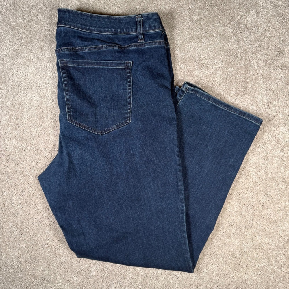 Lane Bryant Womens 24 Flex Magic Waistband Signature Fit Mid Rise Straight Jeans